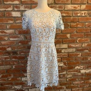 Eliza J Blue Floral Cutout Dress